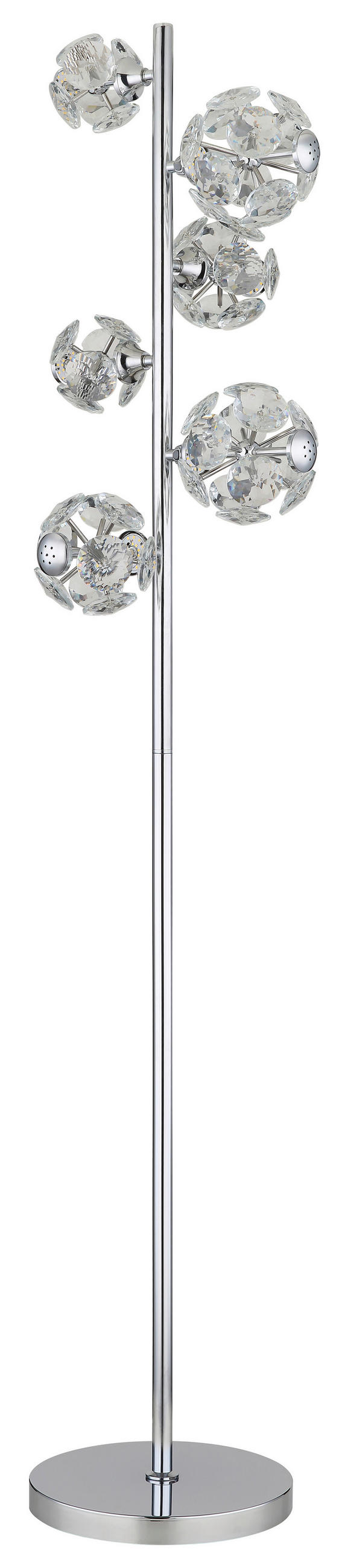 LED-STEHLEUCHTE VIRINA 38/28/155 cm   - Klar/Chromfarben, KONVENTIONELL, Glas/Kunststoff (38/28/155cm) - Globo