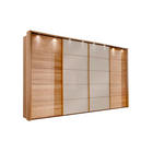 SCHWEBETÜRENSCHRANK  in Eichefarben, Sahara  - Eichefarben/Sahara, Natur, Glas/Holz (400/217/67cm) - Linea Natura