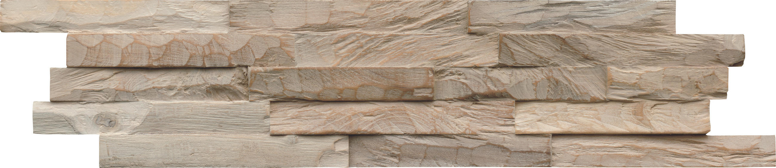 XXXLutz Wandverkleidung Teak Diamandwood Graubraun 15x2x61 cm