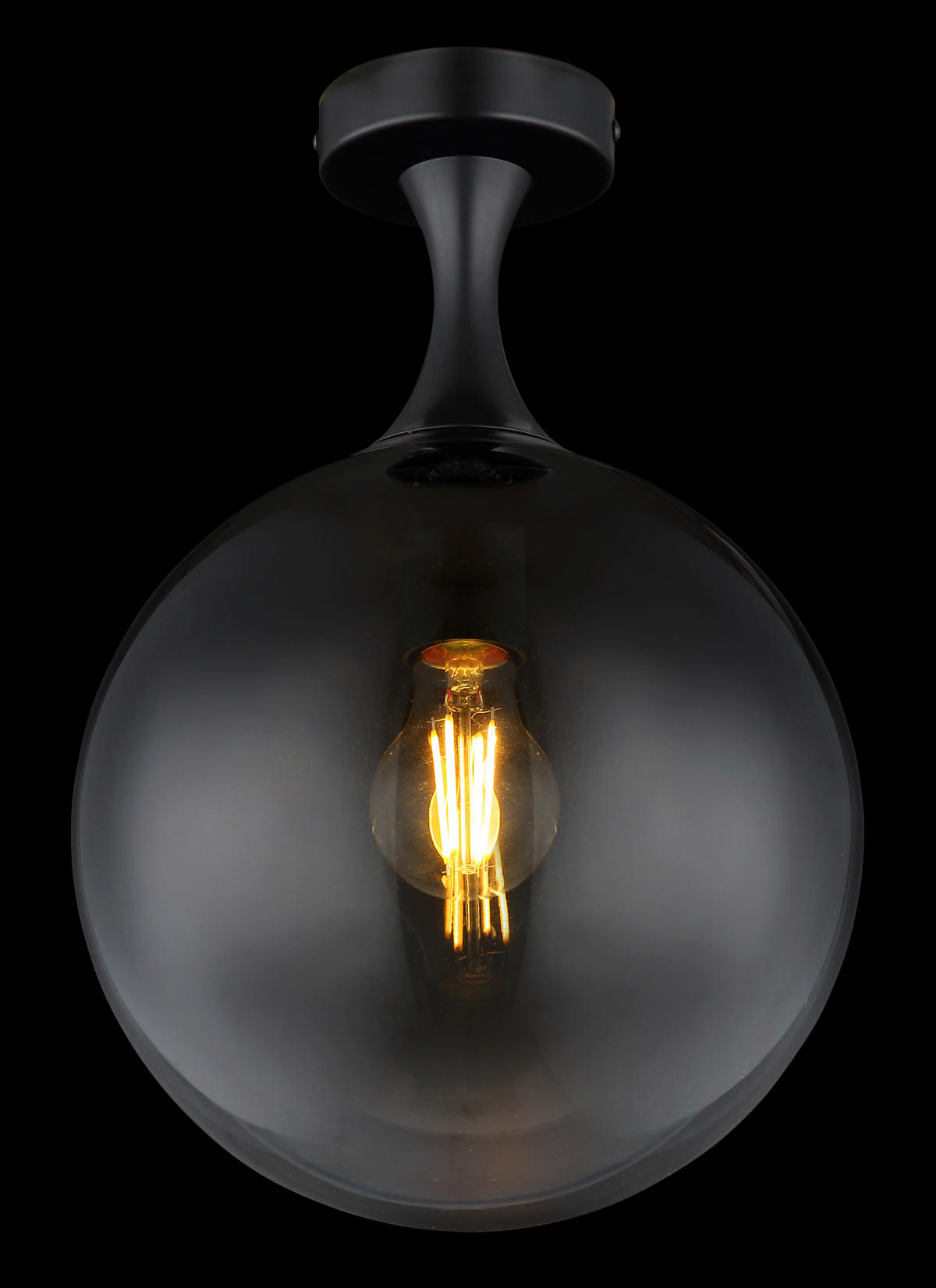 DECKENLEUCHTE  25/37,5 cm    - Schwarz, Design, Glas/Metall (25/37,5cm) - Globo