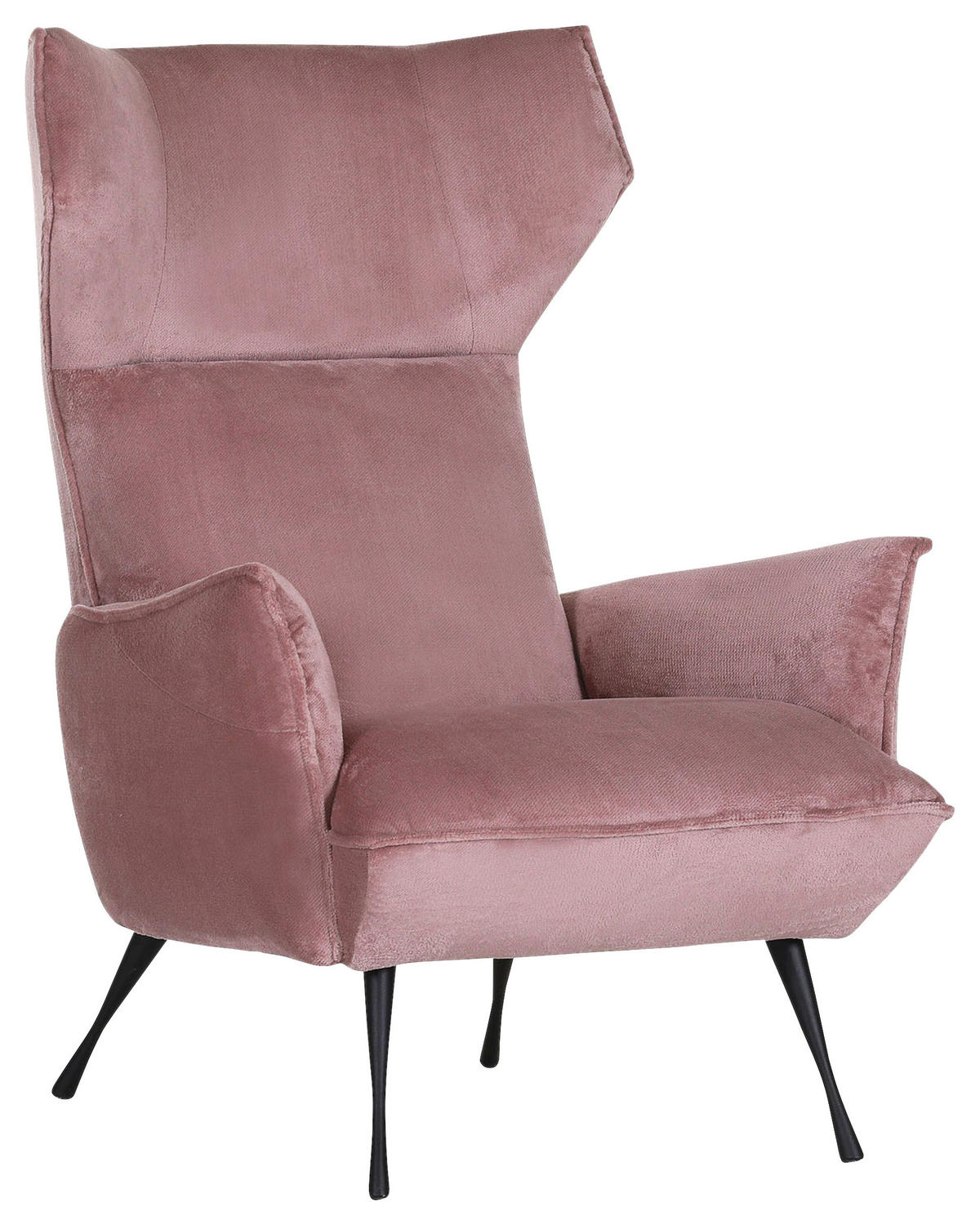 OHRENSESSEL in Plüsch Rosa  - Schwarz/Rosa, Konventionell, Textil/Metall (83/110/92cm) - MID.YOU