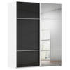 SCHWEBETÜRENSCHRANK 181/223/68 cm 2-türig Schwarz, Weiß  - Schwarz/Weiß, KONVENTIONELL, Glas/Holzwerkstoff (181/223/68cm) - Novel