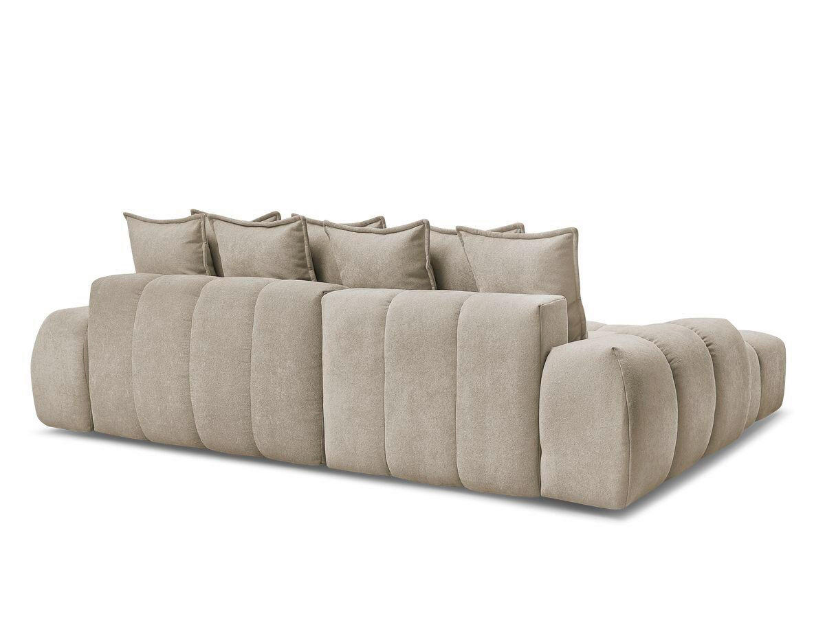 ECKSCHLAFSOFA EVEREST  mit Rücken echt, Armteil links, Armteil rechts Struktur Taupe  - Taupe/Schwarz, MODERN, Kunststoff/Textil (180/318cm) - Livetastic
