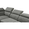 ECKSOFA Grau Mikrovelours  - Schwarz/Grau, KONVENTIONELL, Kunststoff/Textil (231/274cm) - Carryhome