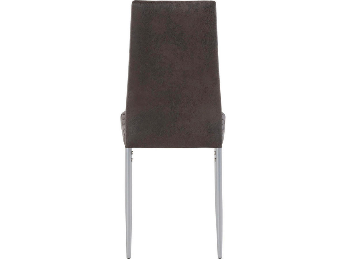 STUHL-SET Mikrofaser Dunkelgrau  - Dunkelgrau/Grau, Design, Textil/Metall (42/98/53cm) - MID.YOU