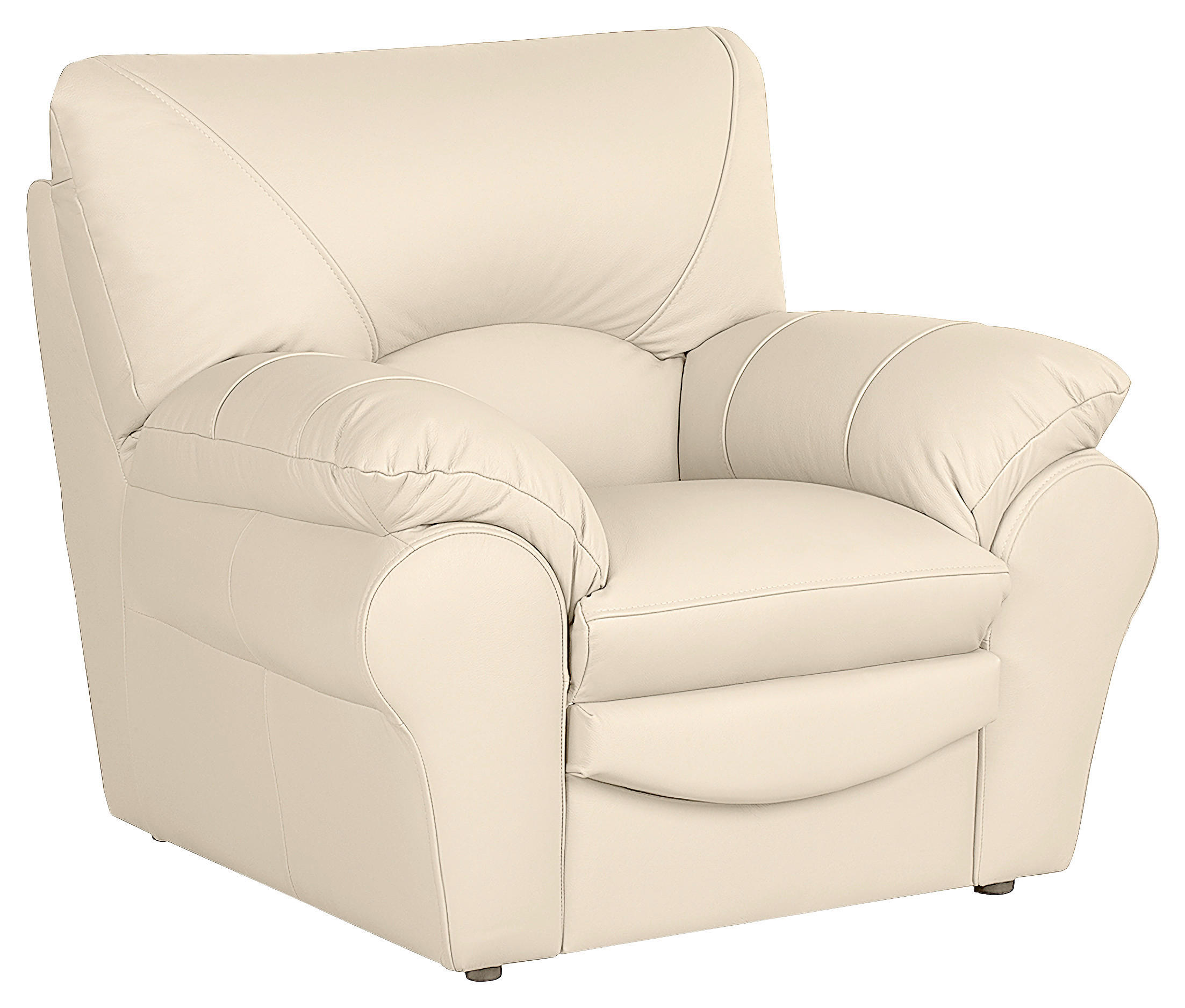 SESSEL in Echtleder Beige - Beige/Schwarz, Design, Leder/Kunststoff (105/92/85cm) - Livetastic