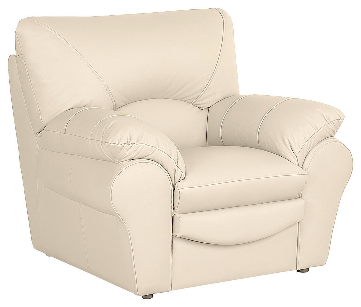 SESSEL in Echtleder Beige  - Beige/Schwarz, Design, Leder/Kunststoff (105/92/85cm) - Livetastic