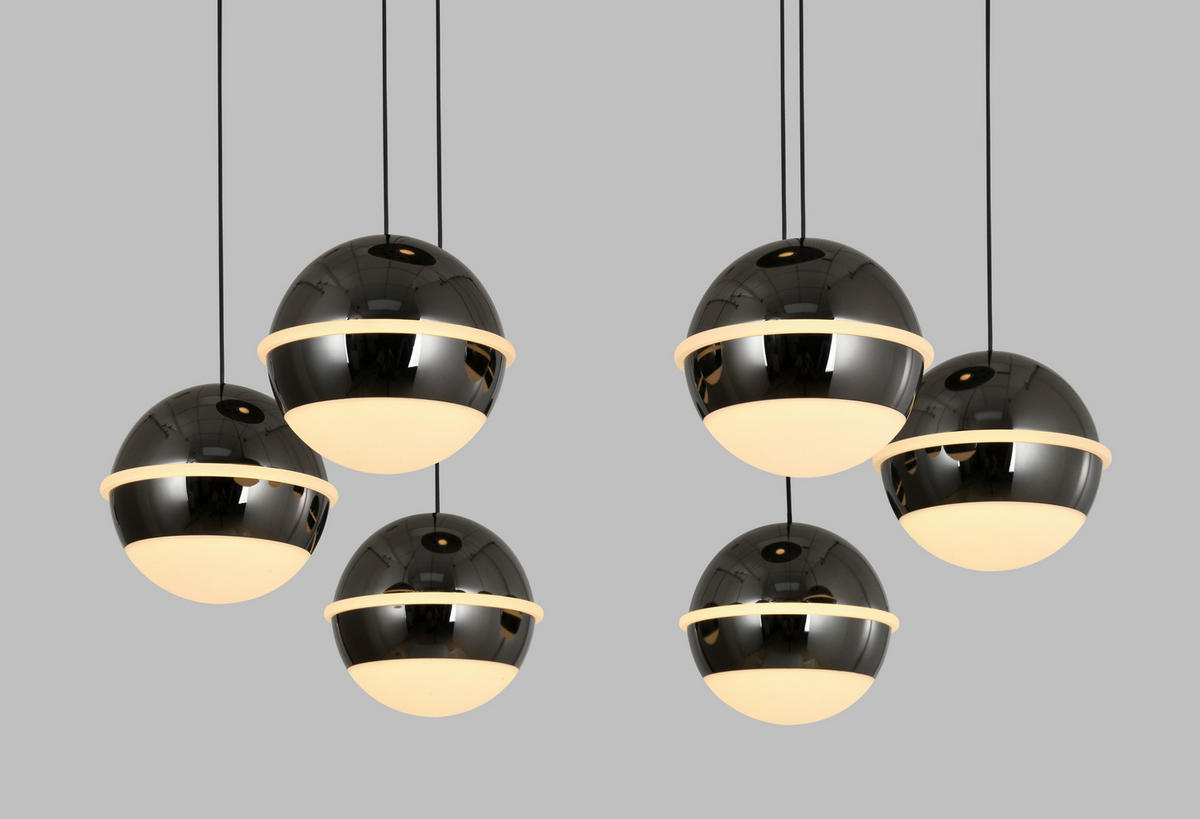 LED-HÄNGELEUCHTE Biarritz 46/150/46 cm  - Schwarzchrom, Design, Kunststoff/Metall (46/150/46cm)