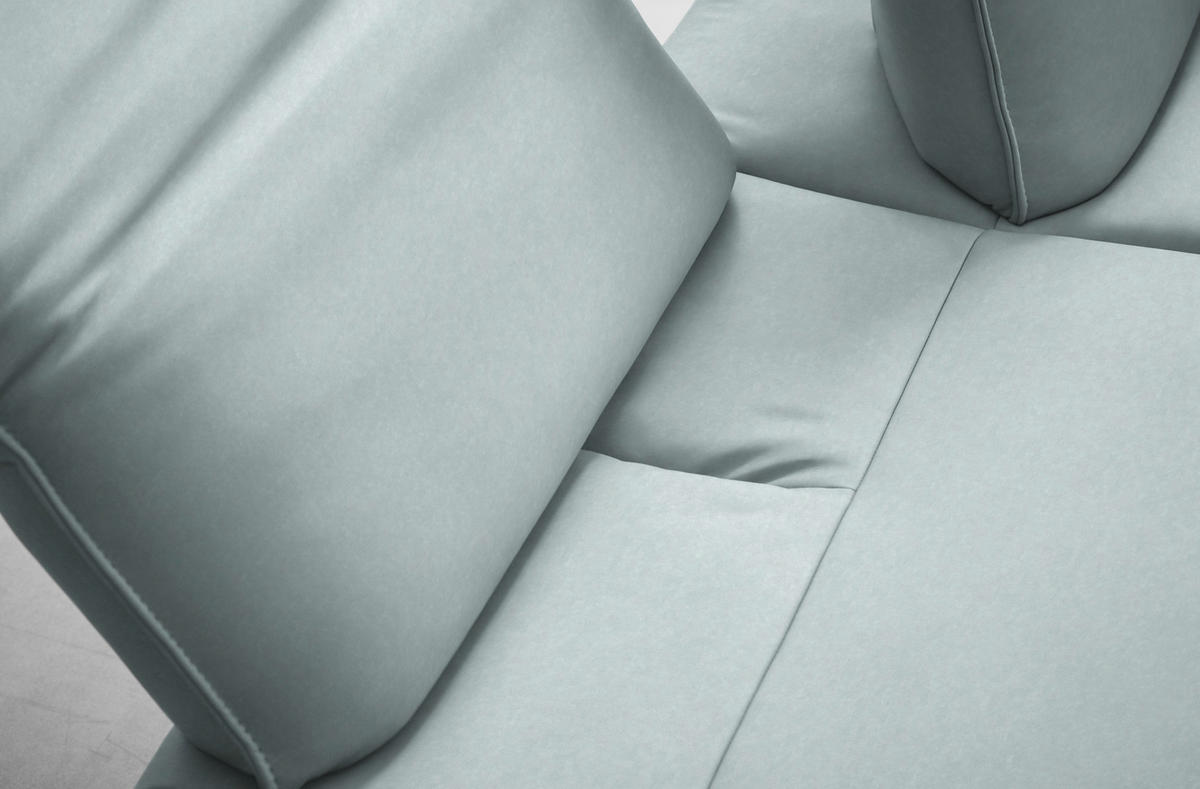 ECKSOFA  in Echtleder Hellblau  230/290 cm  - Anthrazit/Hellblau, Design, Leder/Metall (230/290cm) - Johann Jakob