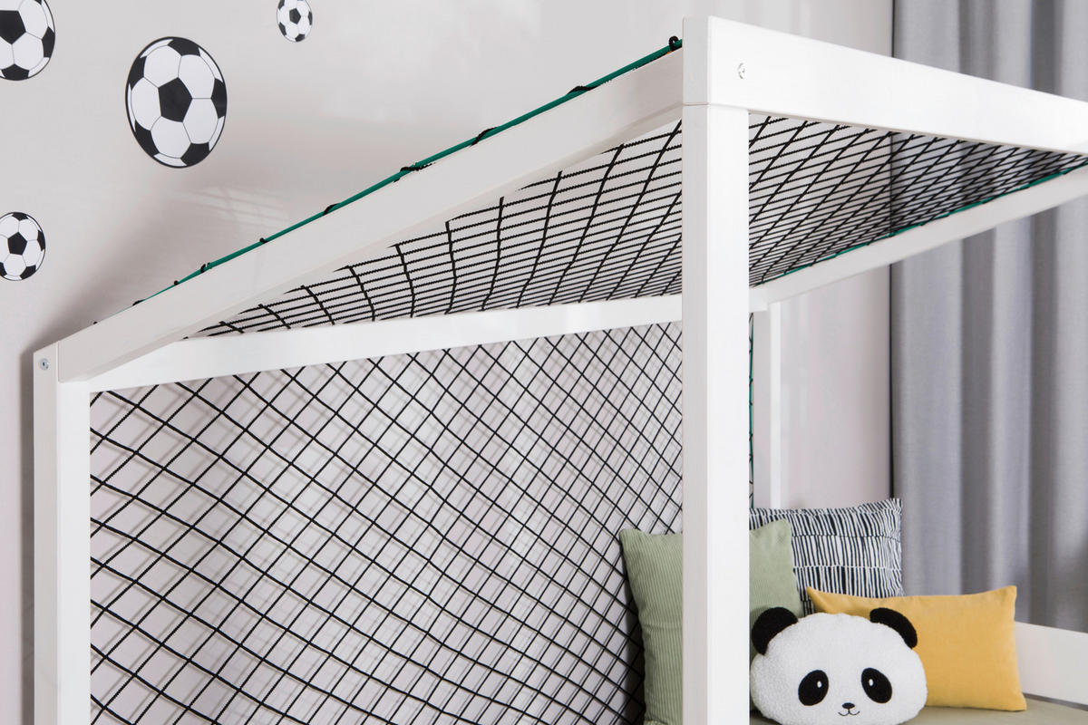 STAURAUMBETT 90/200 cm  in Weiß  - Naturfarben/Weiß, MODERN, Holz/Textil (90/200cm) - MID.YOU