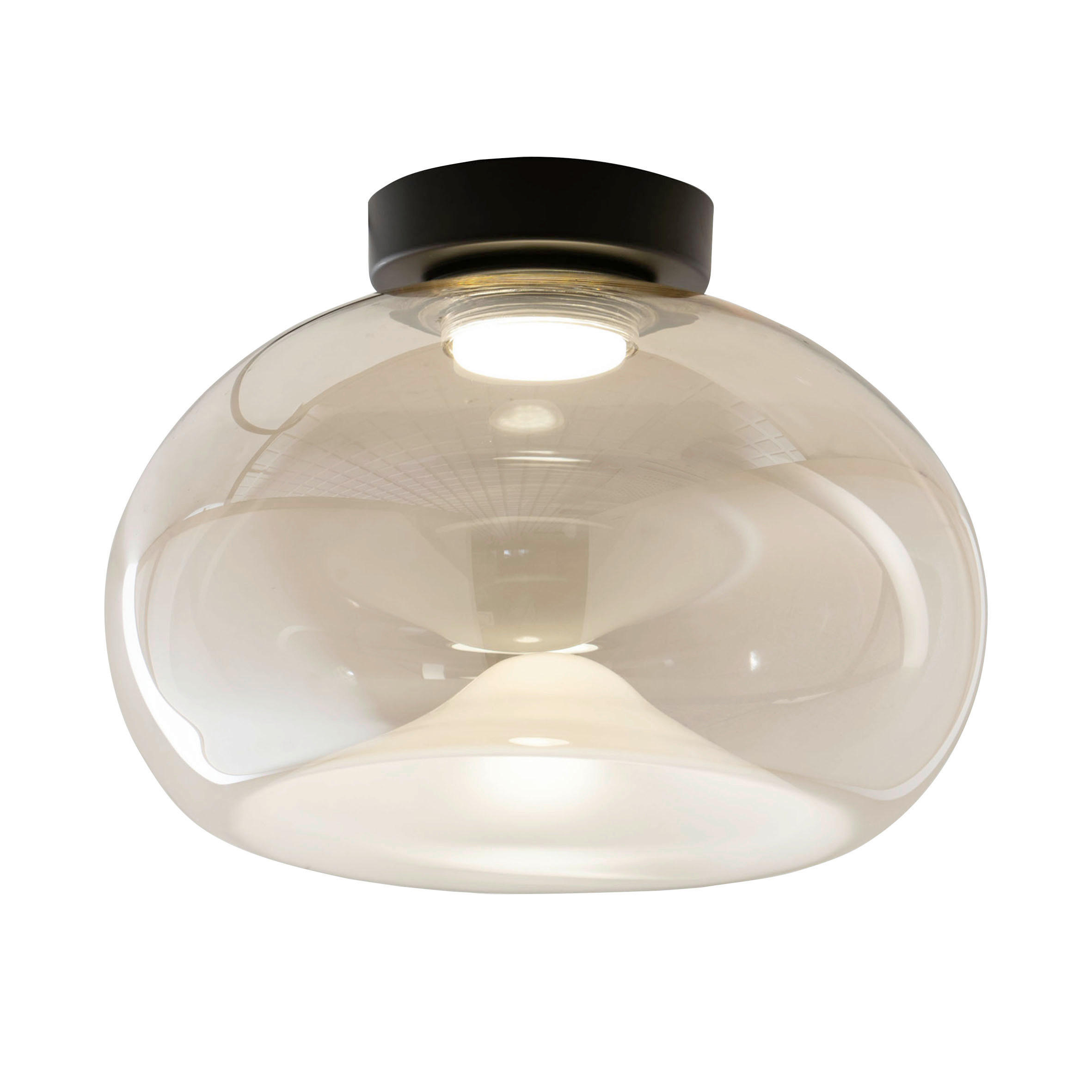 LED-DECKENLEUCHTE 33/24.5 cm   - Transparent, Design, Glas/Metall (33/24.5cm) - Fabas Luce