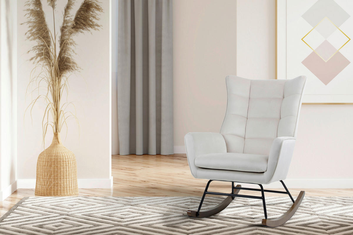 GUNGSTOL i beige  - beige, Design, metall/trä (68/97/88cm) - Kayoom