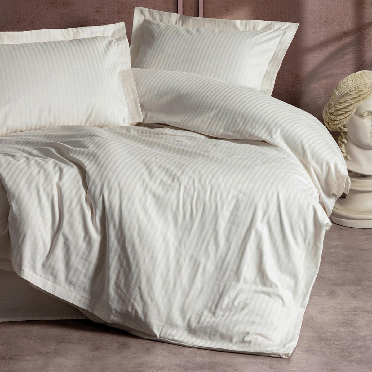 BETTWÄSCHE Satin 155/220 cm  - Ecru, Basics, Textil (155/220cm)