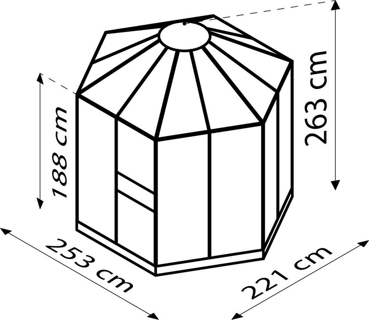 GEWÄCHSHAUSBAUSATZ - Weiß, Basics, Glas/Metall (220,9/263,0/252,8cm)