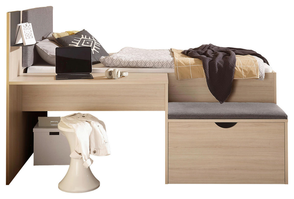 POSTEĽ S PRIESTOROM NA HRU 90/200 cm,  - farba duba, Konventionell, kompozitné drevo (90/200cm) - Carryhome