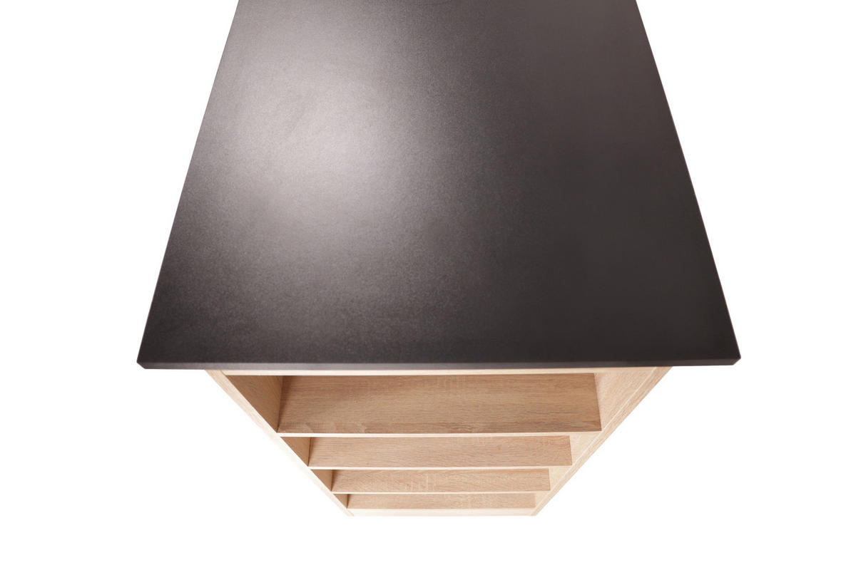 BARTISCH rechteckig Schwarz, Eichefarben  - Eichefarben/Schwarz, Design, Holzwerkstoff (103/50/115cm) - Respekta