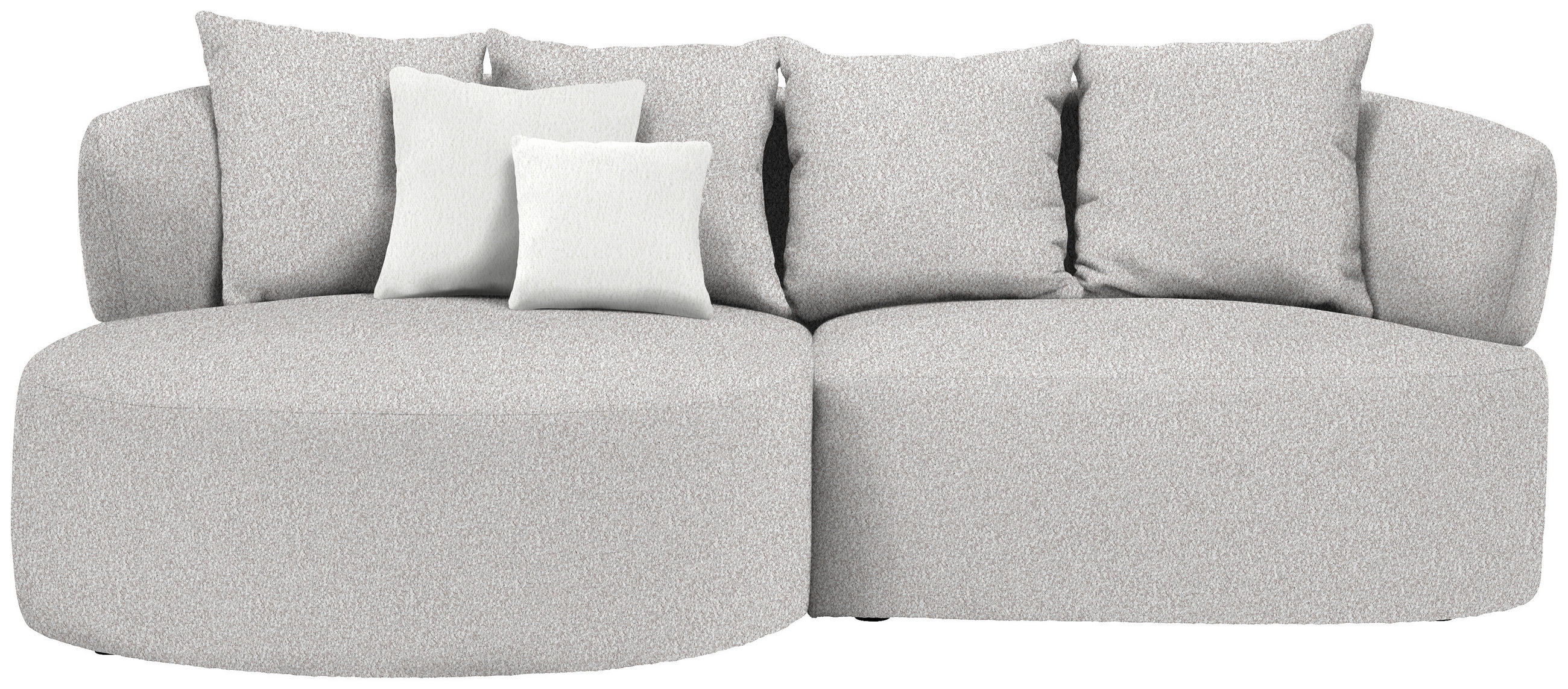 ECKSOFA  in Bouclé Beige  166/235 cm  - Beige/Creme, MODERN, Kunststoff/Textil (166/235cm) - Hom`in