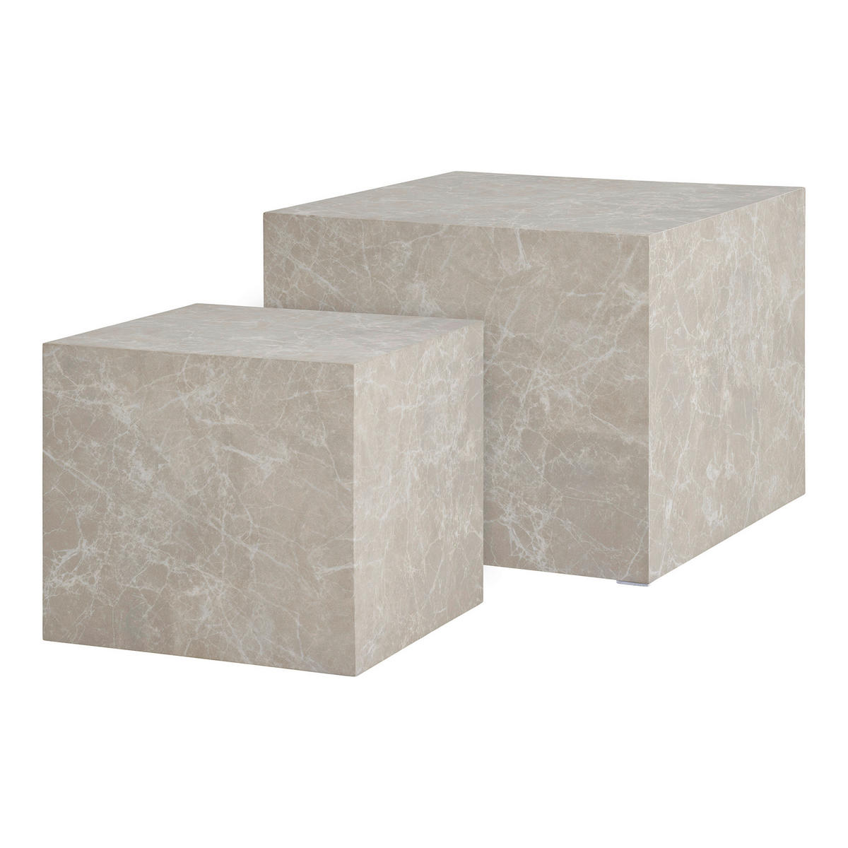 COUCHTISCHSET PRAGUE quadratisch Greige  - Greige, Design, Holzwerkstoff - MID.YOU