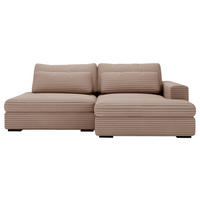 ECKSOFA in Cord Hellbraun  - Hellbraun/Schwarz, Design, Kunststoff/Textil (223/158cm) - Lomoco