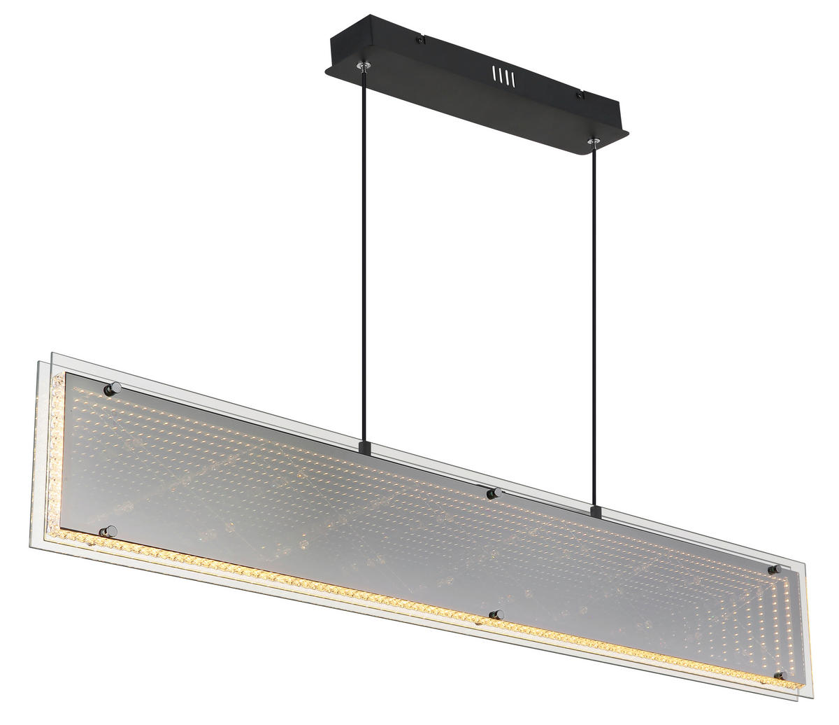 LED-HÄNGELEUCHTE 113/8/120 cm  - Klar/Chromfarben, Design, Glas/Kunststoff (113/8/120cm) - Globo