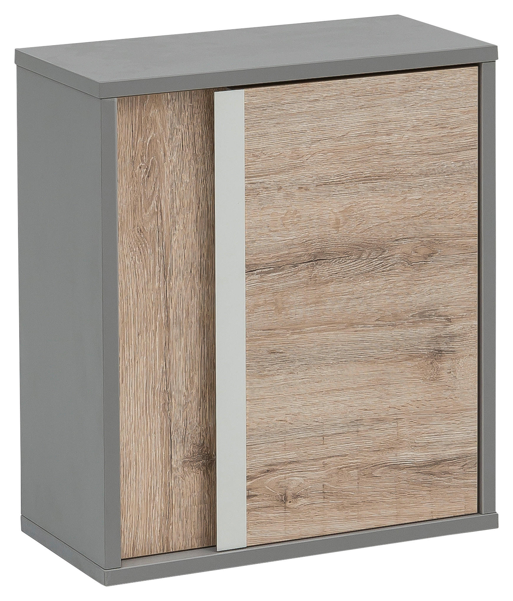 HÄNGESCHRANK 40,5/48,5/20,5 cm  - Eichefarben/Alufarben, KONVENTIONELL, Holzwerkstoff/Metall (40,5/48,5/20,5cm) - Stylife
