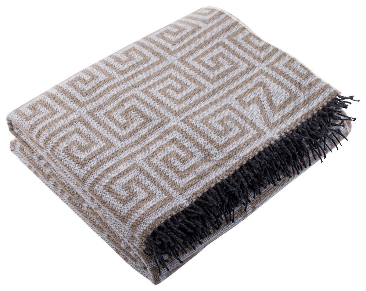 TAGESDECKE Legacy Smoke Legacy 140/190 cm  - Hellbraun/Beige, KONVENTIONELL, Textil (140/190cm) - Zoeppritz