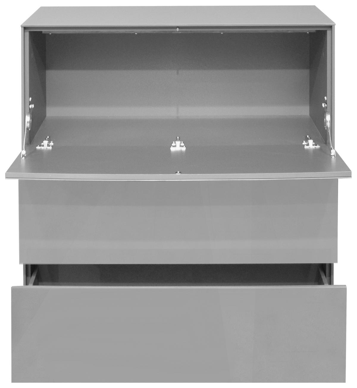 KOMMODE Imola  in 82/89/42 cm  - Hellgrau/Schwarz, Design, Glas/Holzwerkstoff (82/89/42cm) - Novel