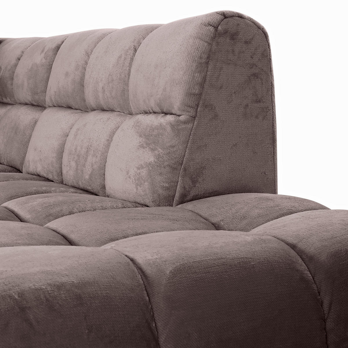 HÖRNSOFFA i plysch lerfärgad  - lerfärgad/svart, Klassisk, textil/plast (155/282cm) - MID.YOU