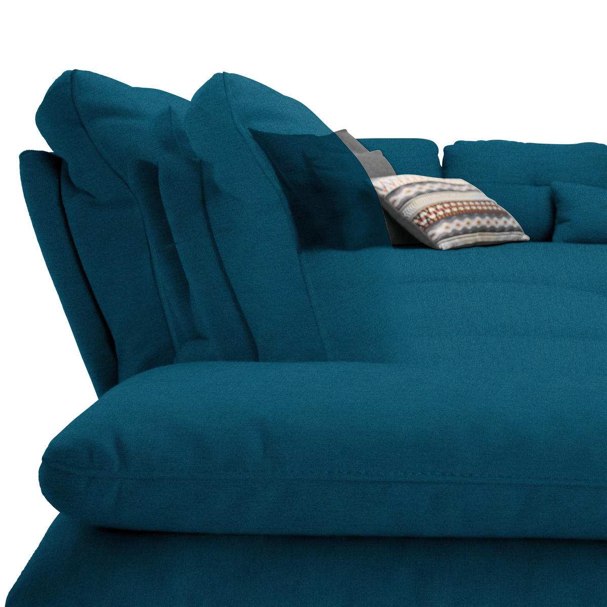 ECKSOFA in Flachgewebe Dunkelblau  344/271 cm  - Schwarz/Dunkelblau, Design, Textil/Metall (344/271cm) - Chilliano