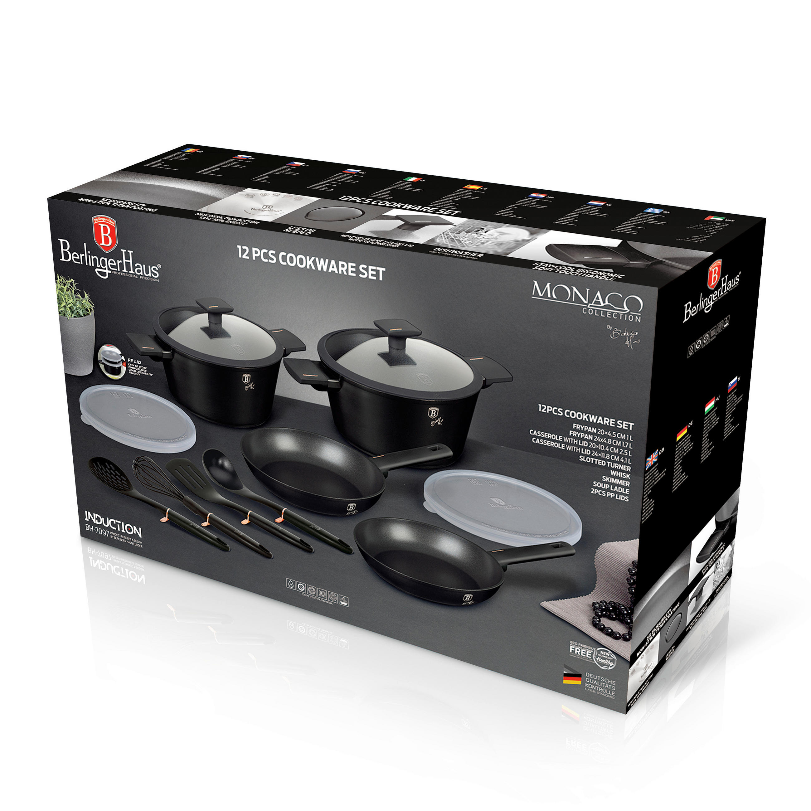 SET POSOD kovina - črna, Basics, kovina/umetna masa - Berlinger Haus
