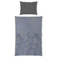 BETTWÄSCHE Tom Tailor Melangeflanell-Bettwäsche Renforcé 140/200 cm  - Blau, Basics, Textil (140/200cm) - Herding