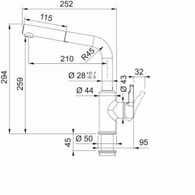 KÜCHENARMATUR 115.0595.083  - Chromfarben, Basics, Metall (25,2/29,4/9,5cm) - Franke
