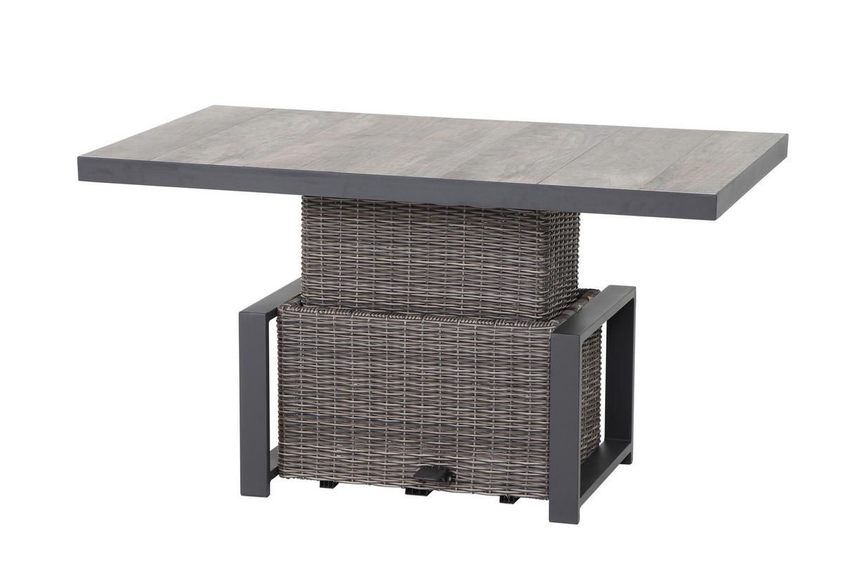 LOUNGEGARNITUR 4-teilig   72/103/83 cm Aluminium  - Grau, Basics, Keramik/Kunststoff (72/103/83cm) - Siena Garden