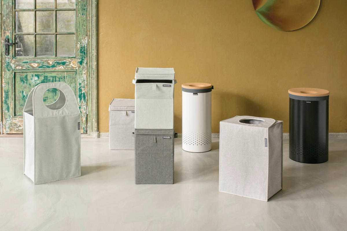 PRÁDELNÍ KOŠ, šedá - šedá, Design, textil (40,5/54/29,5cm) - Brabantia