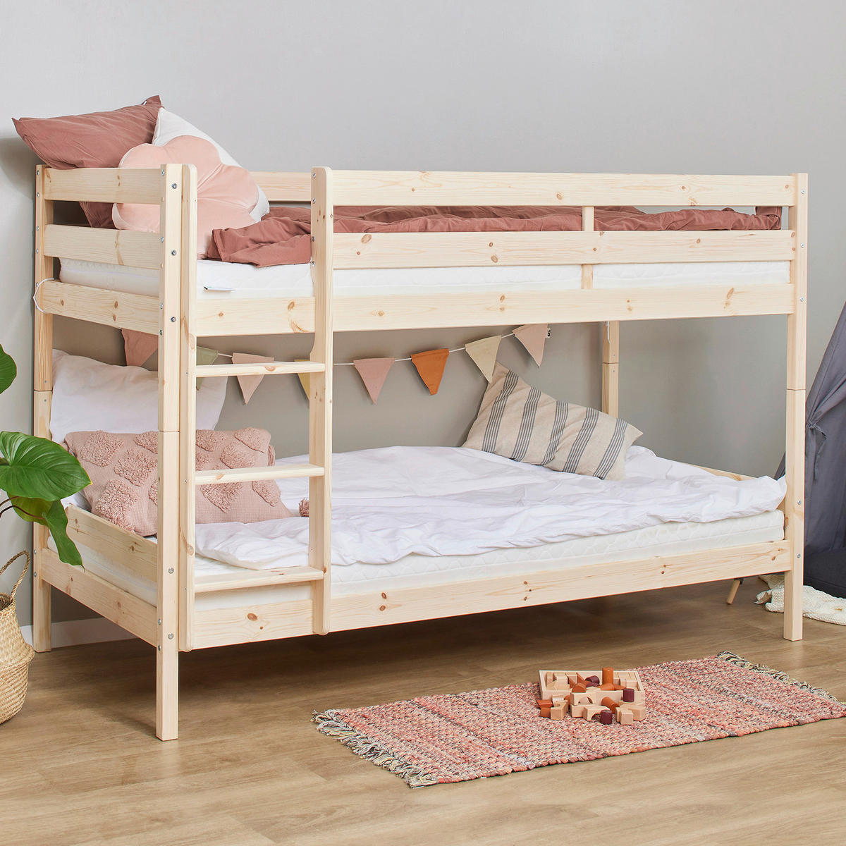 ETAGENBETT 90/200 cm Naturfarben  - Naturfarben, MODERN, Holz (90/200cm) - MID.YOU