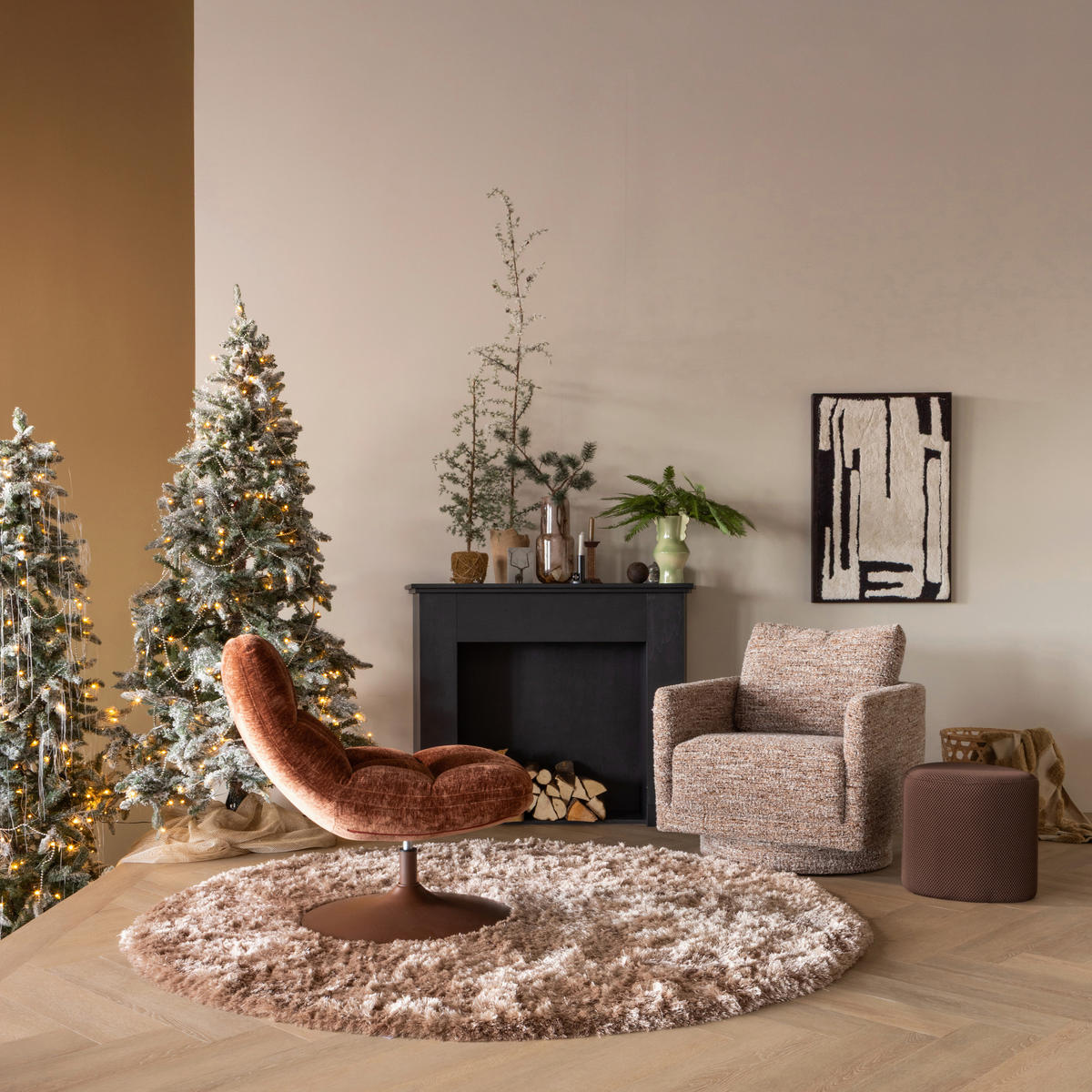 SESSEL in Bouclé Braun  - Braun, Design, Textil (78/64/79cm) - Livetastic