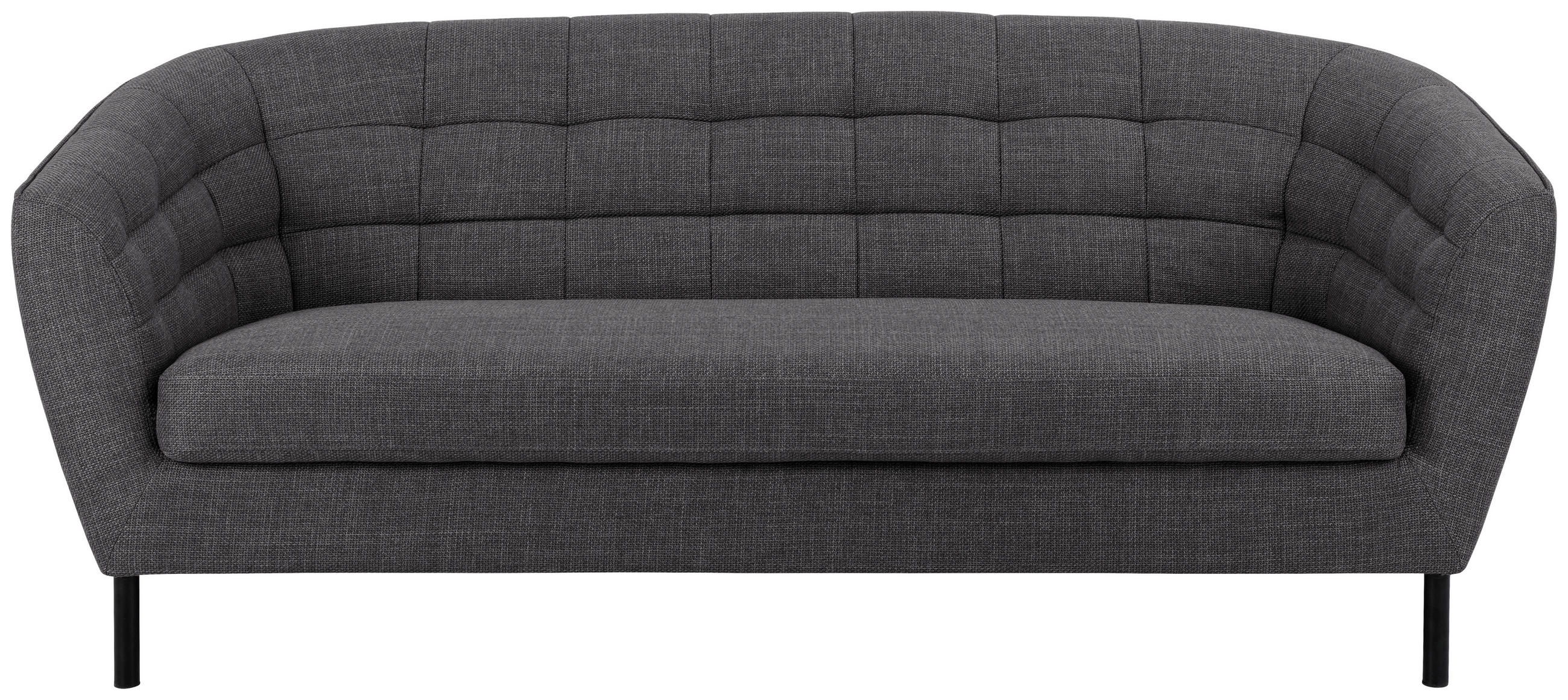 3-SITZER-SOFA Bouclé Anthrazit  - Anthrazit/Schwarz, Design, Textil/Metall (191/78/84cm) - MID.YOU