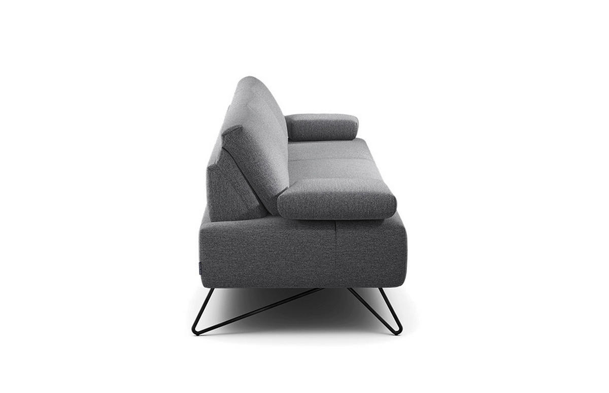 3-SITZER-SOFA Chenille Anthrazit  - Anthrazit/Schwarz, Design, Textil/Metall (234-264/85/86-94cm) - SENSOO
