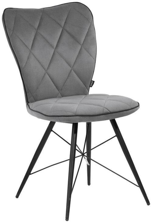 STUHL  in Webstoff  - Schwarz/Grau, Design, Textil/Metall (48/89/62cm) - Hom`in