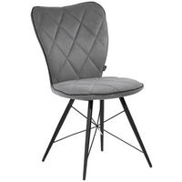STUHL  in Webstoff  - Schwarz/Grau, Design, Textil/Metall (48/89/62cm) - Hom`in