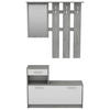 GARDEROBE  in 97/190/25 cm  - Weiß/Grau, MODERN, Glas/Holzwerkstoff (97/190/25cm) - MID.YOU