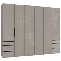 DREHTÜRENSCHRANK in Sahara  - Schwarz/Sahara, Konventionell, Glas/Holzwerkstoff (300/236/58cm) - Hom`in
