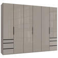 DREHTÜRENSCHRANK in Sahara - Schwarz/Sahara, KONVENTIONELL, Glas/Holzwerkstoff (300/236/58cm) - Hom`in