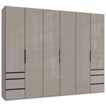 DREHTÜRENSCHRANK  in Sahara  - Schwarz/Sahara, KONVENTIONELL, Glas/Holzwerkstoff (300/236/58cm) - Hom`in