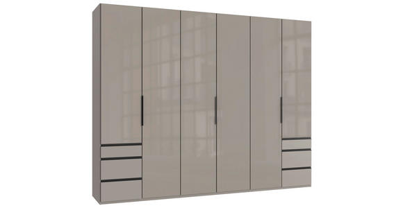 DREHTÜRENSCHRANK in Sahara - Schwarz/Sahara, KONVENTIONELL, Glas/Holzwerkstoff (300/236/58cm) - Hom`in