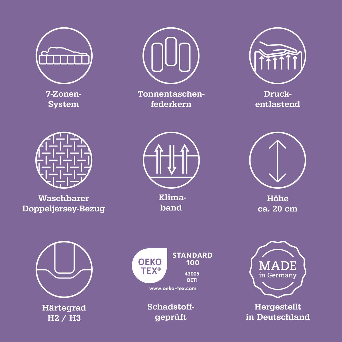 MATRATZENSET 100/200 cm  - Birkefarben, Basics, Holz (100/200cm) - Sleeptex