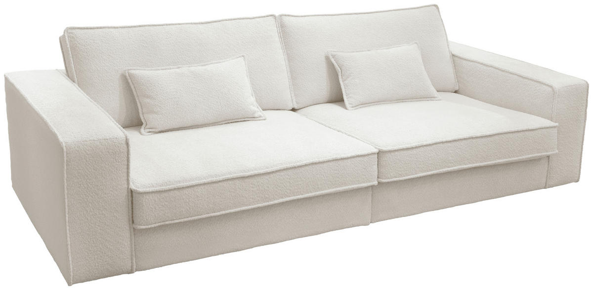 POHOVKA BIG SOFA, plast, textil, kompozitní dřevo, krémová - černá/krémová, Konvenční, kompozitní dřevo/textil (273/74/110cm) - Livetastic