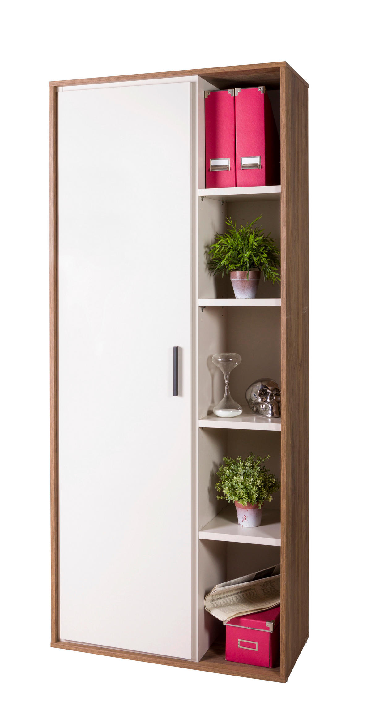 AKTENSCHRANK Nussbaumfarben, Kaschmir  - Kaschmir/Nussbaumfarben, Design, Holzwerkstoff (80,1/189,2/35,3cm) - Stylife