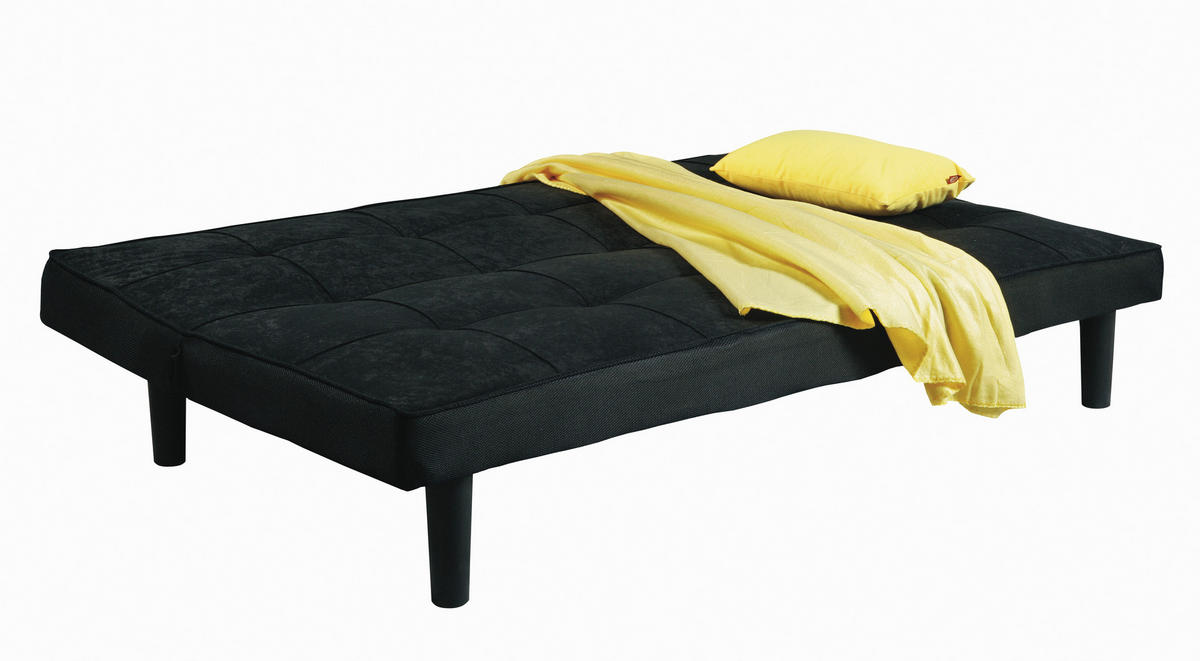 3-SED,  črna tekstil  - črna, Basics, umetna masa/tekstil (180/75/90/110cm) - Boxxx