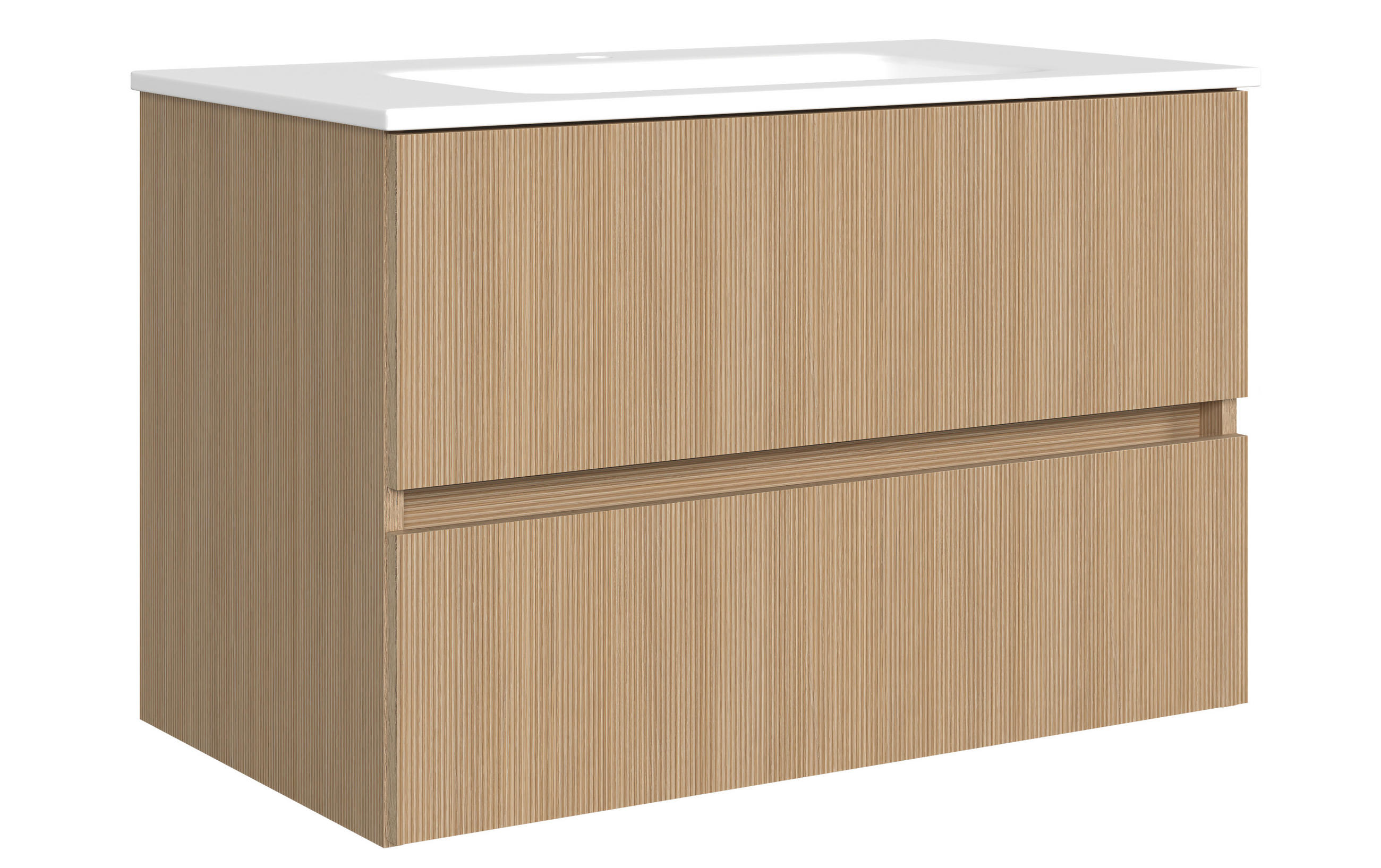 WASCHTISCHKOMBI 80 cm - Eichefarben/Weiß, KONVENTIONELL, Keramik/Holzwerkstoff (80cm) - Xora